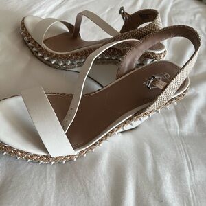 Charles & Keith White Wedge Sandals